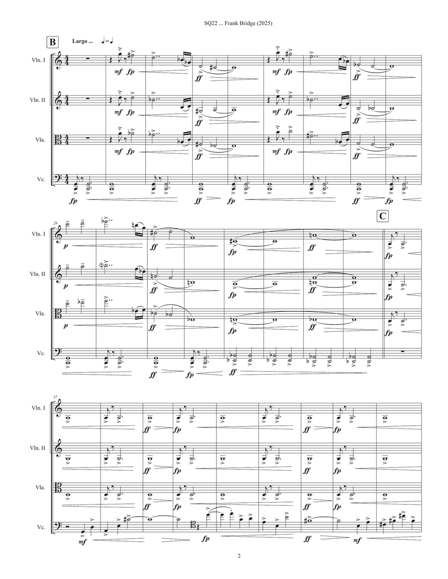 SQ22 ... Frank Bridge (2025) - Score Only String Quartet scores gallery preview page 4