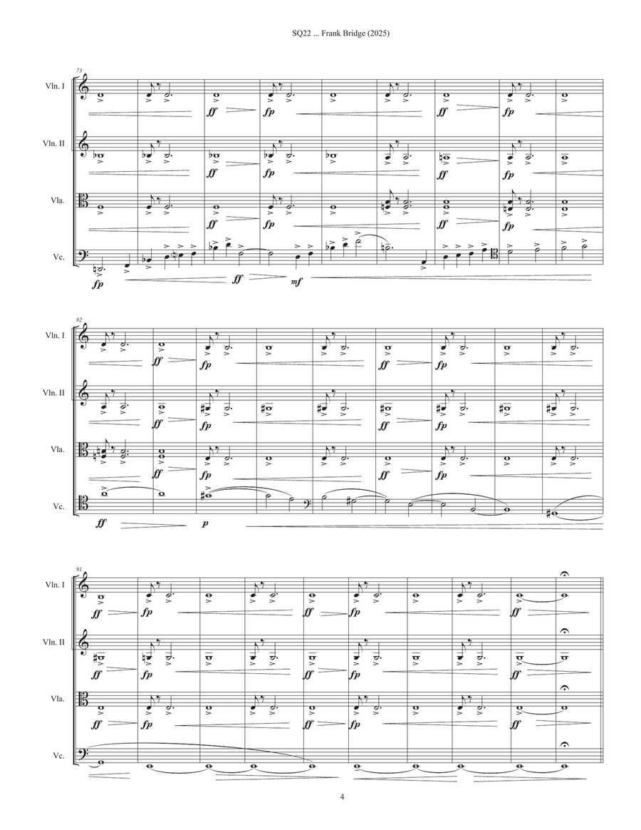 SQ22 ... Frank Bridge (2025) - Score Only String Quartet scores gallery preview page 6