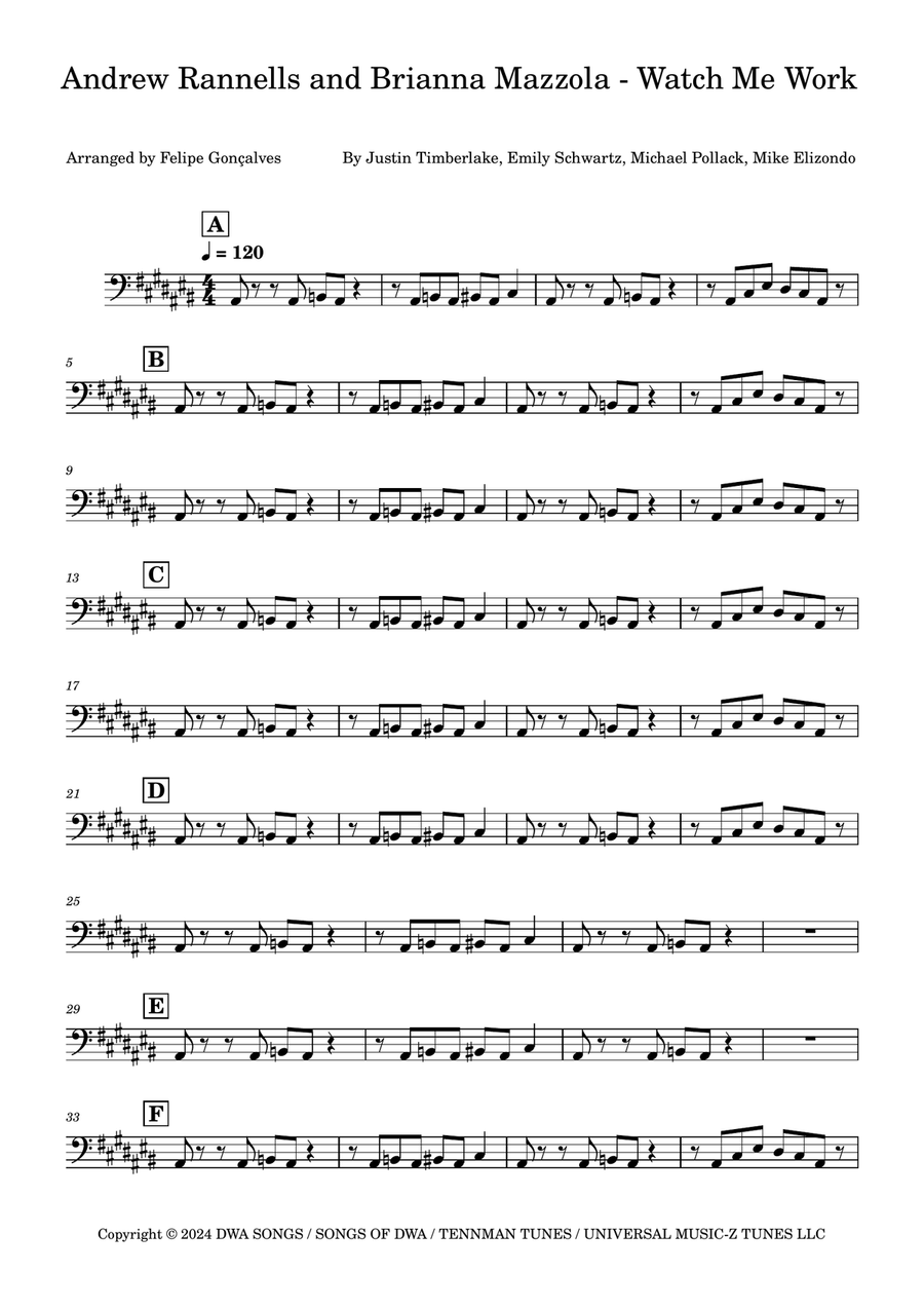 Watch Me Work Watch Me Work Double Bass scores gallery preview page 1
