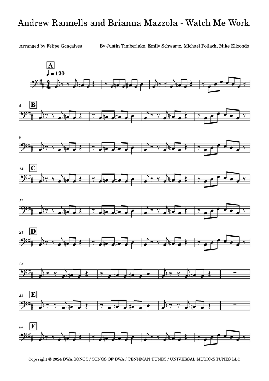 Watch Me Work Watch Me Work Double Bass scores gallery preview page 1