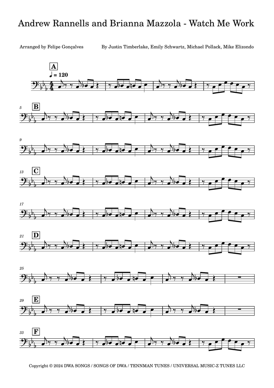 Watch Me Work Watch Me Work Double Bass scores gallery preview page 1