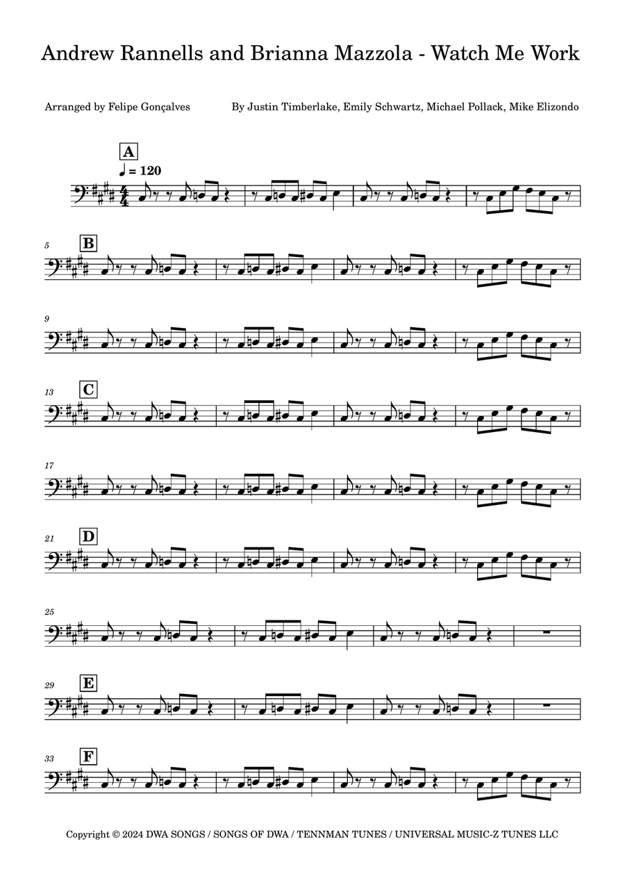 Watch Me Work Watch Me Work Double Bass scores gallery preview page 1