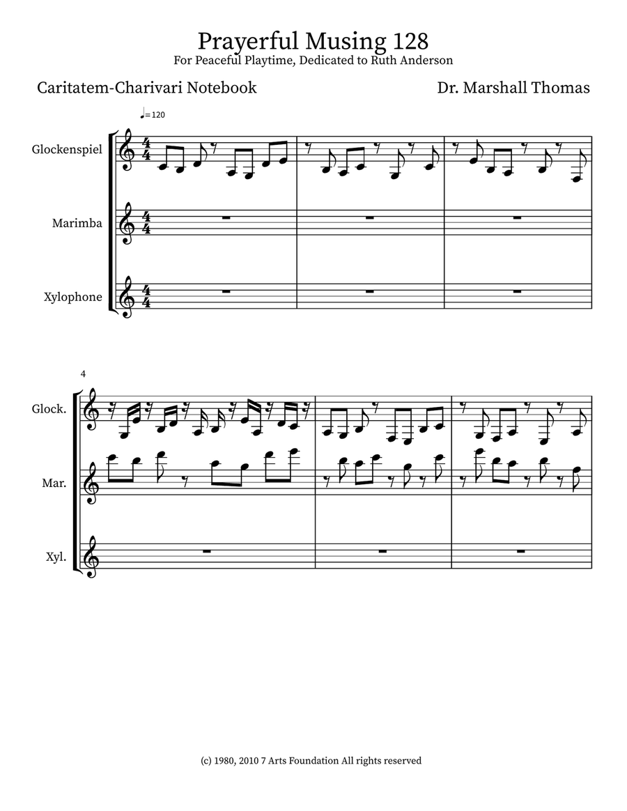 Prayerful Musing 128 Prayerful Musing 128 Small Ensemble scores gallery preview page 1