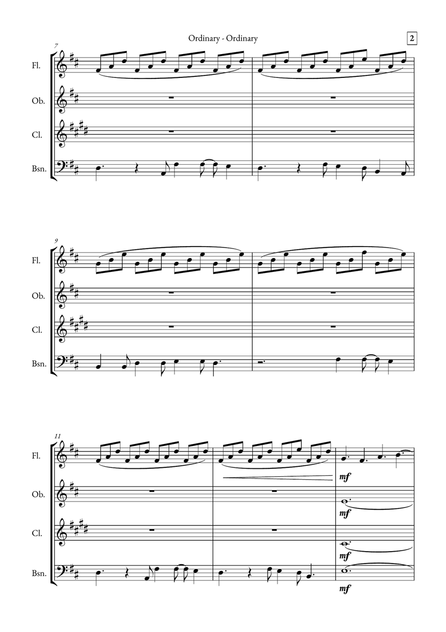 Ordinary Woodwind Quartet scores gallery preview page 2