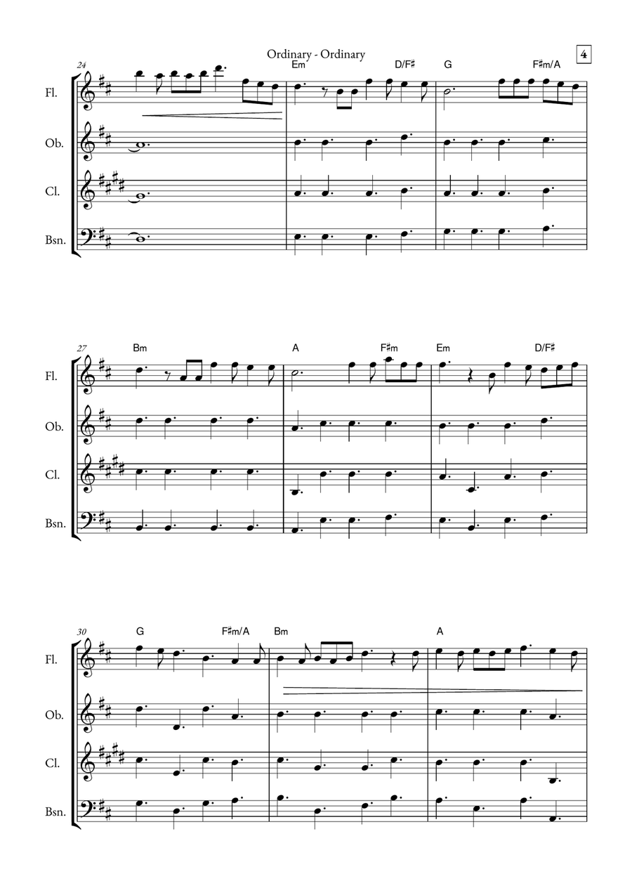 Ordinary Woodwind Quartet scores gallery preview page 4