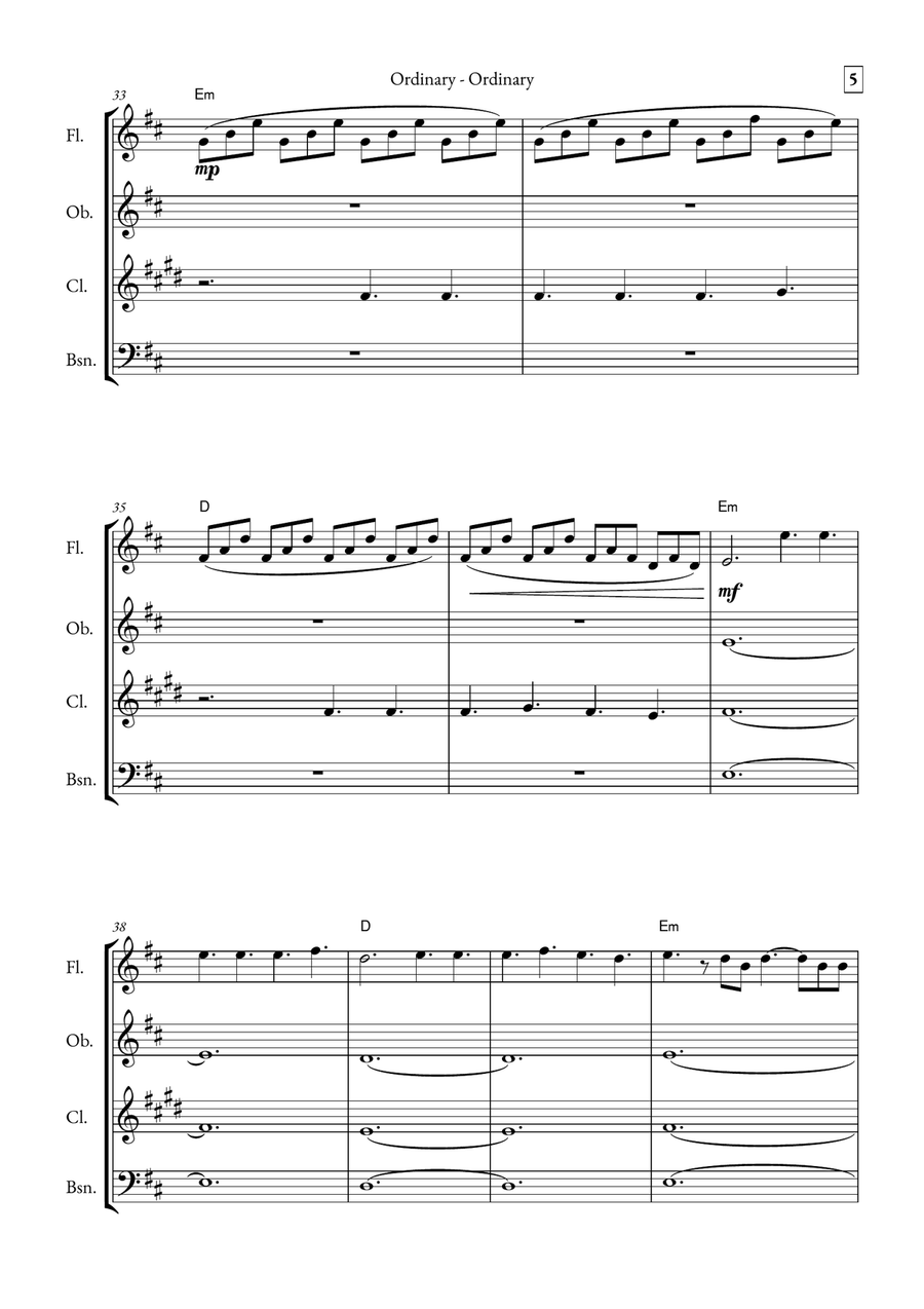 Ordinary Woodwind Quartet scores gallery preview page 5