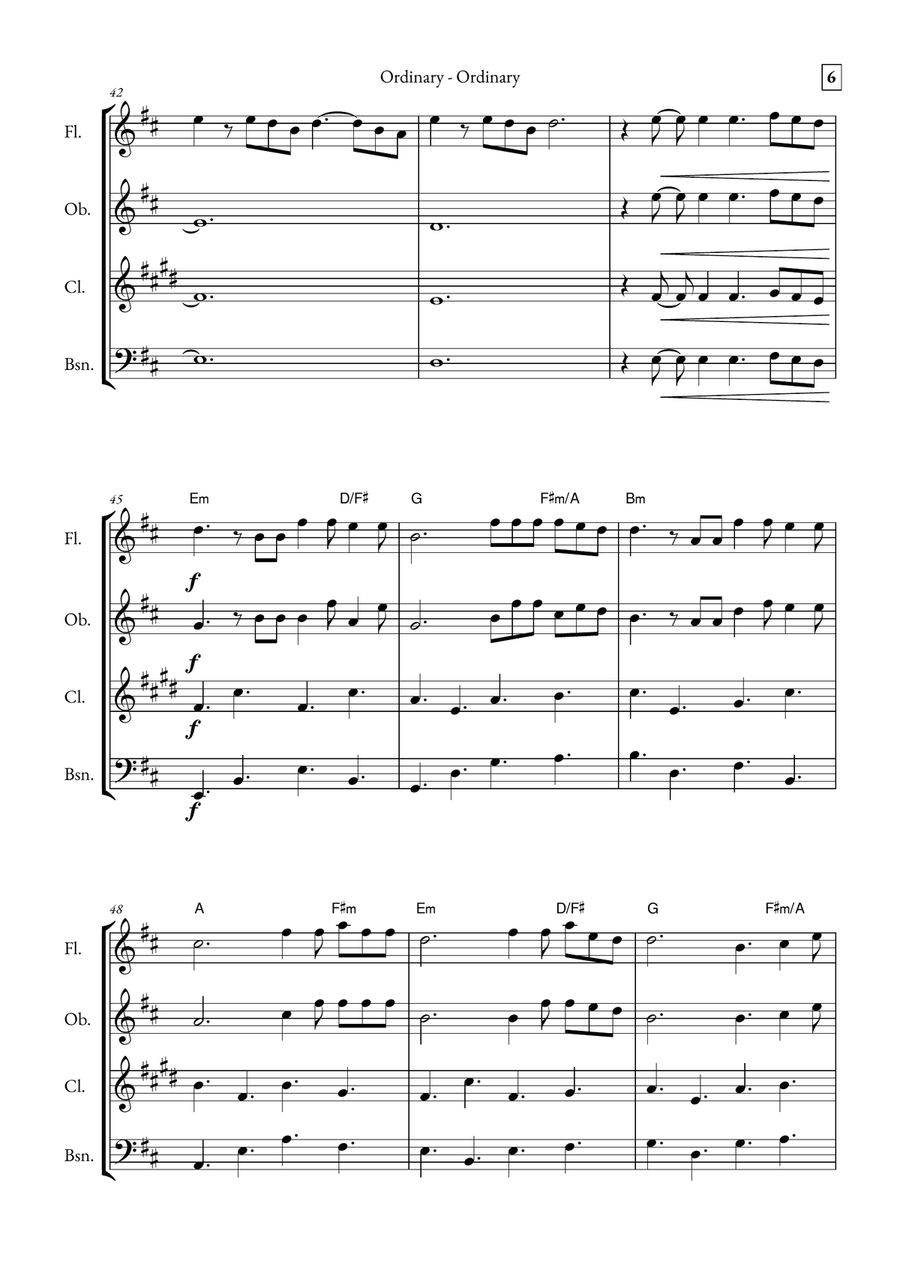 Ordinary Woodwind Quartet scores gallery preview page 6