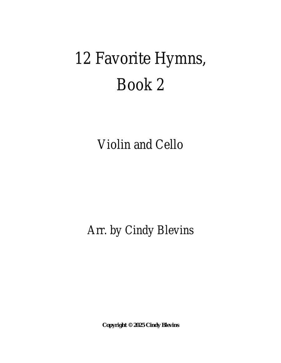 12 Favorite Hymns, Book 2, Violin and Cello String Duet scores gallery preview page 6