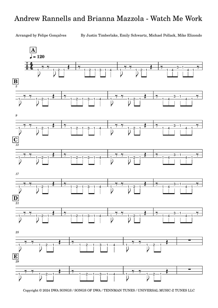 Watch Me Work Watch Me Work Acoustic Guitar scores gallery preview page 1