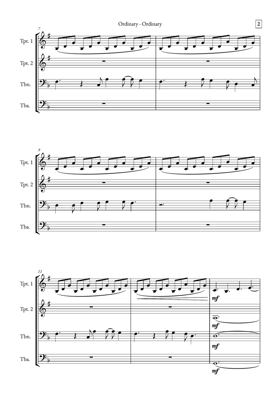 Ordinary Brass Quartet scores gallery preview page 2