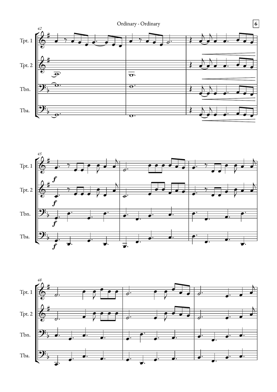 Ordinary Brass Quartet scores gallery preview page 6