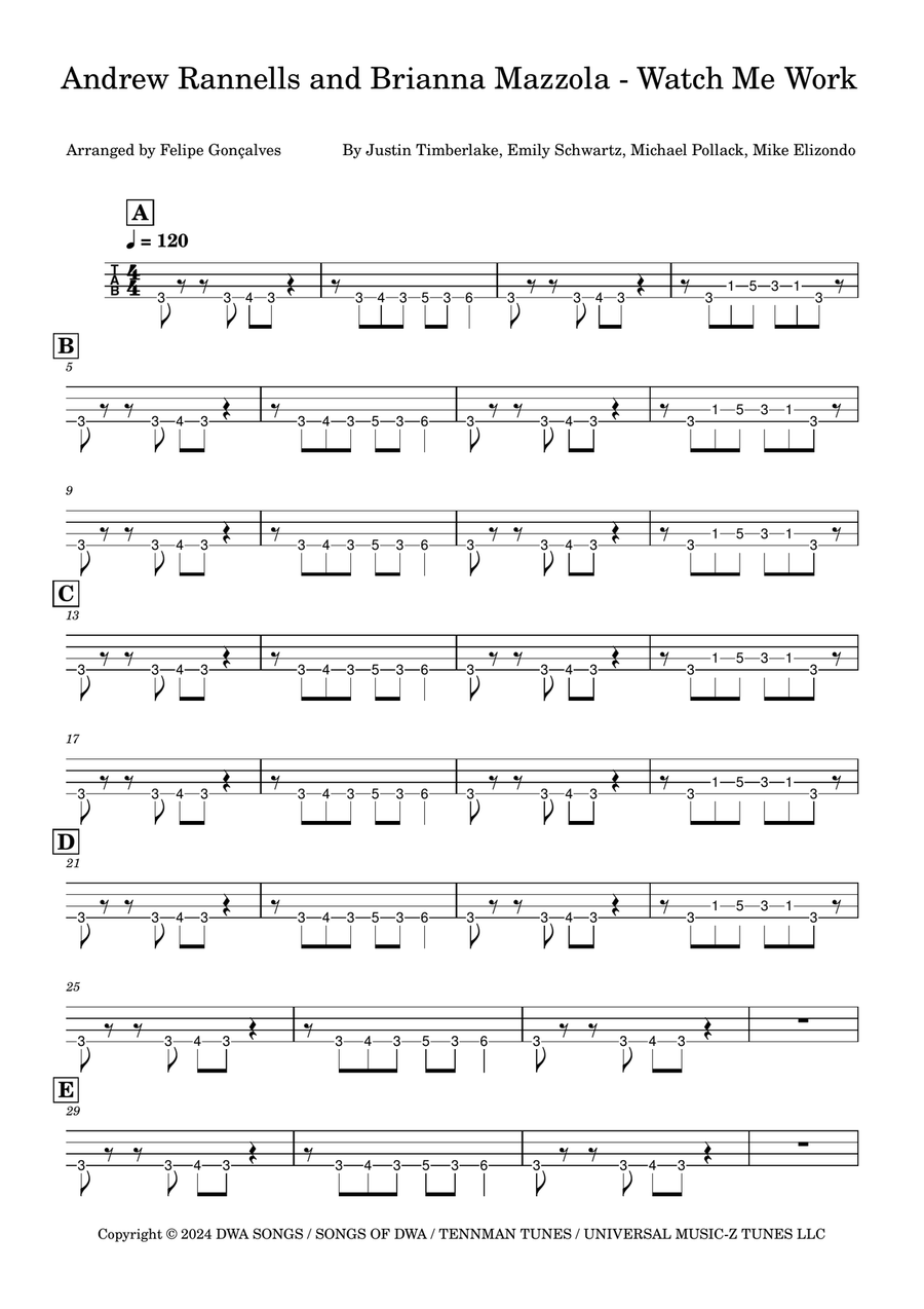 Watch Me Work Watch Me Work Acoustic Guitar scores gallery preview page 1