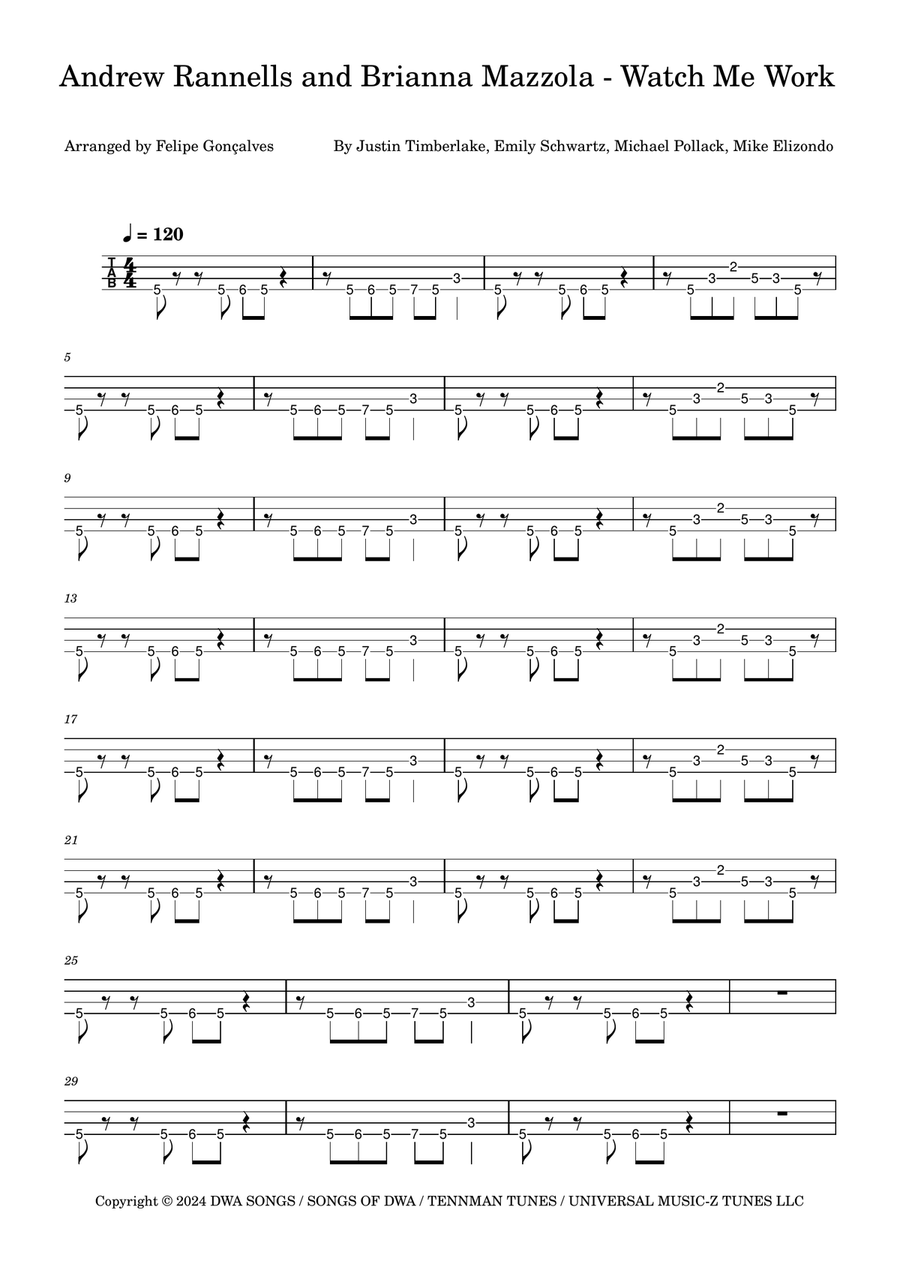 Watch Me Work Watch Me Work Acoustic Guitar scores gallery preview page 1