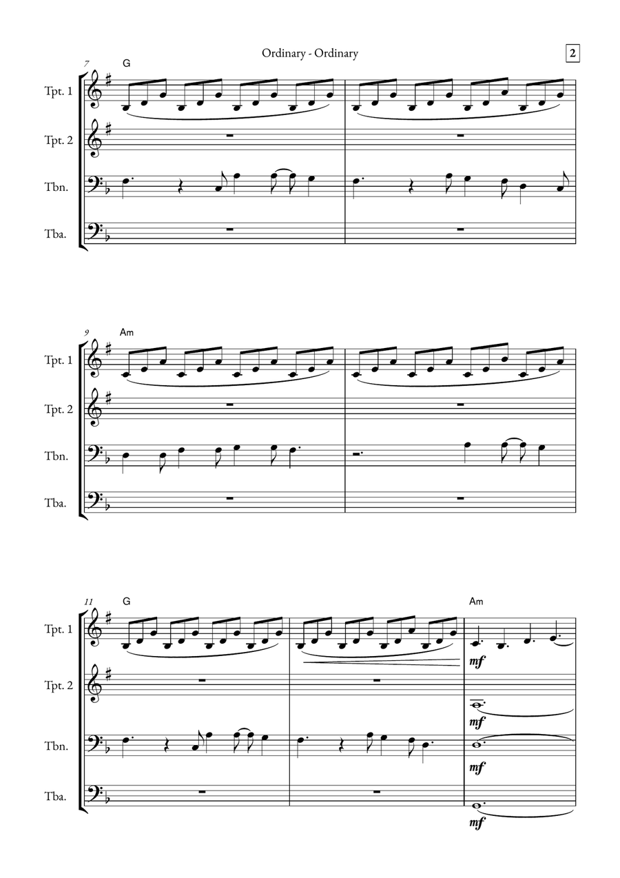 Ordinary Brass Quartet scores gallery preview page 2