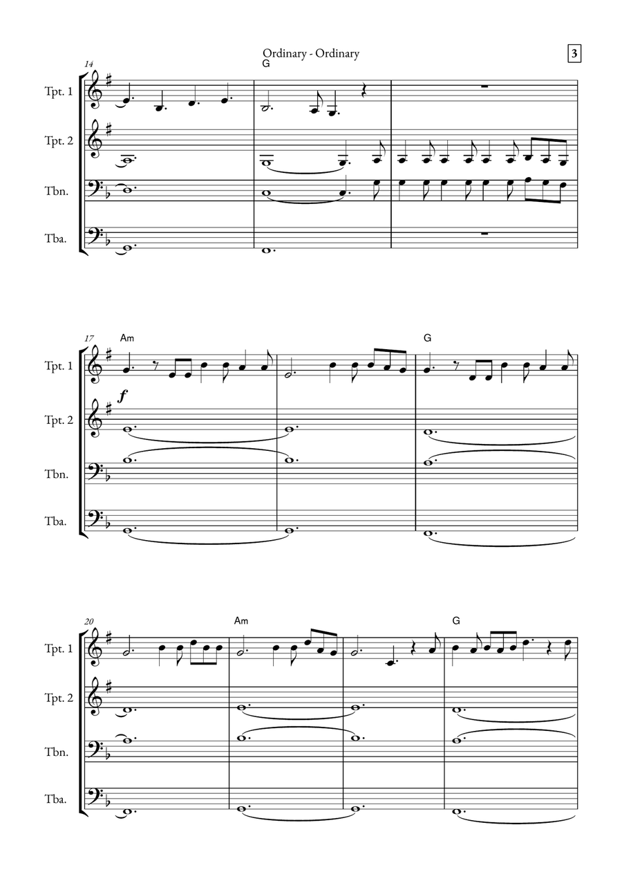Ordinary Brass Quartet scores gallery preview page 3