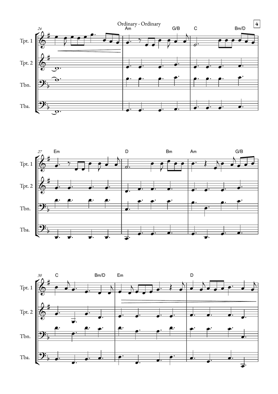 Ordinary Brass Quartet scores gallery preview page 4