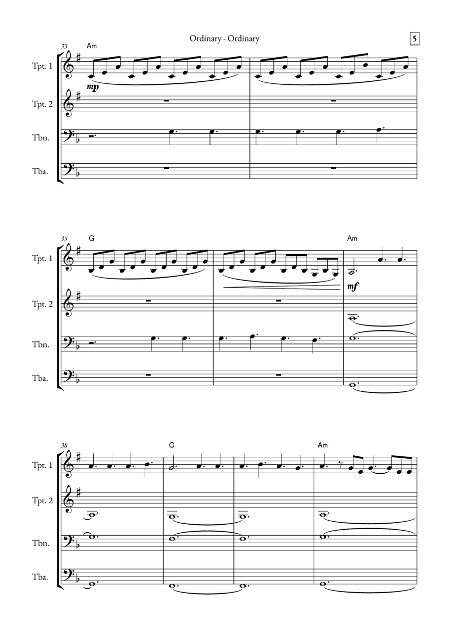 Ordinary Brass Quartet scores gallery preview page 5