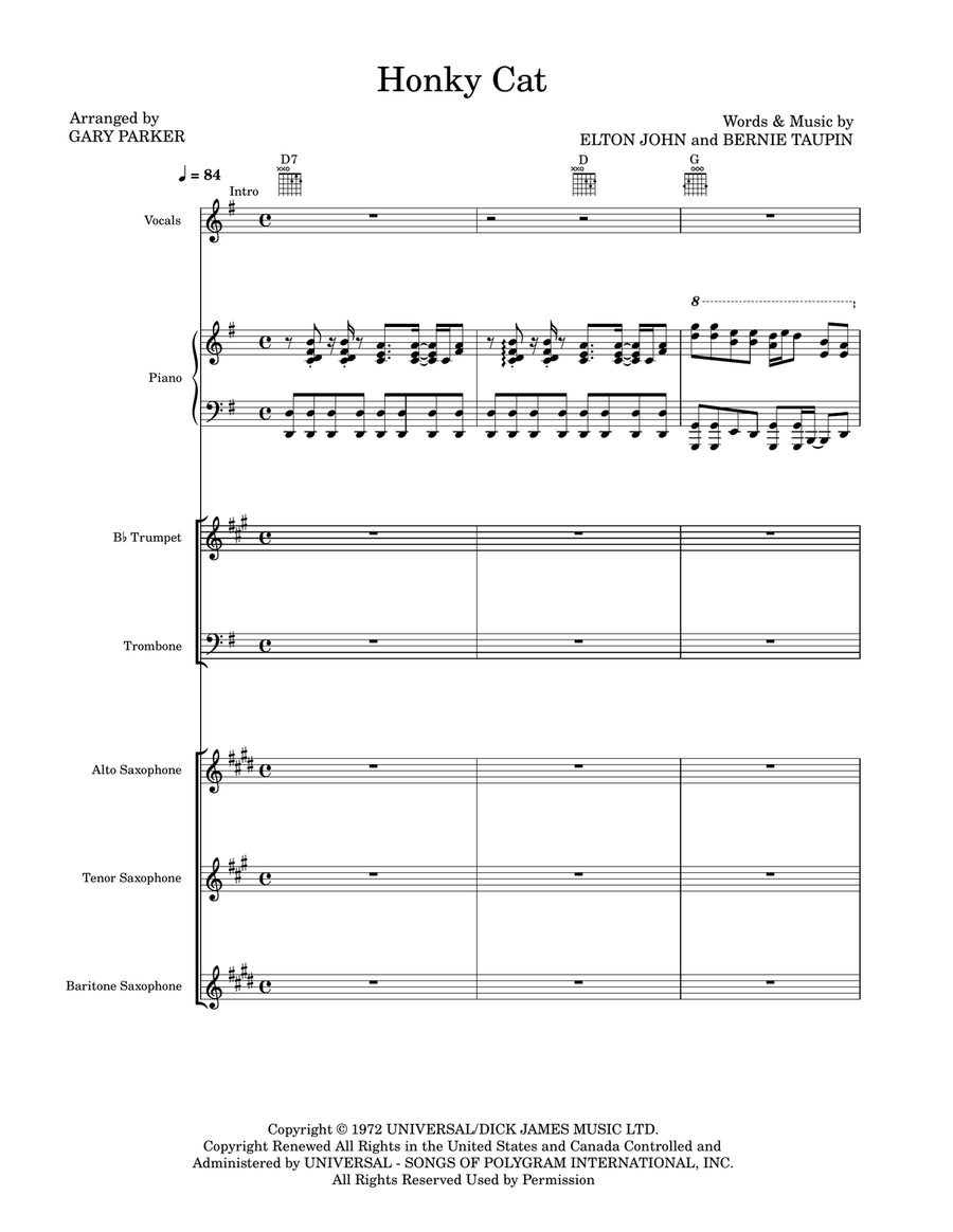 Honky Cat Small Ensemble scores gallery preview page 1