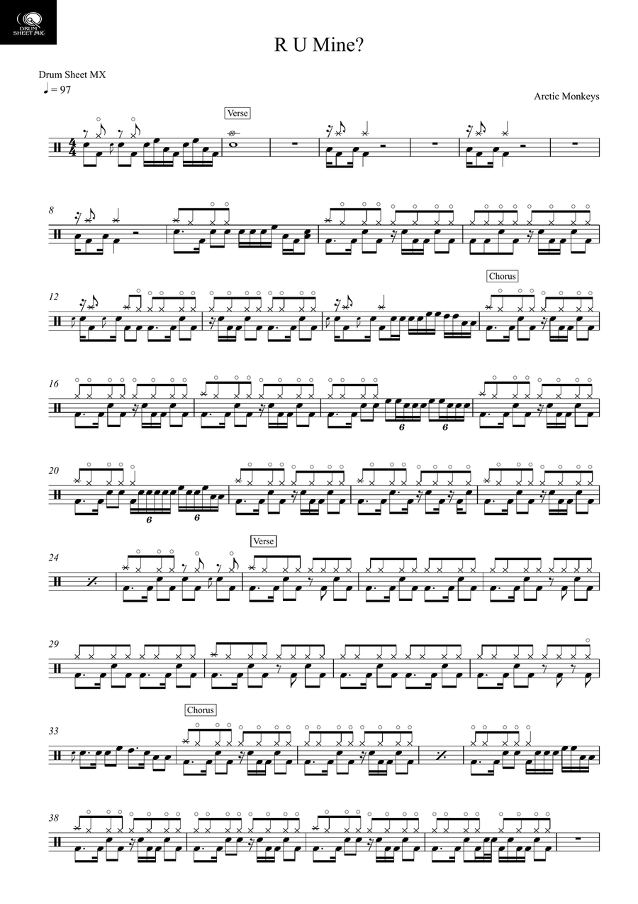 R U Mine? R U Mine? Drum Set scores gallery preview page 1