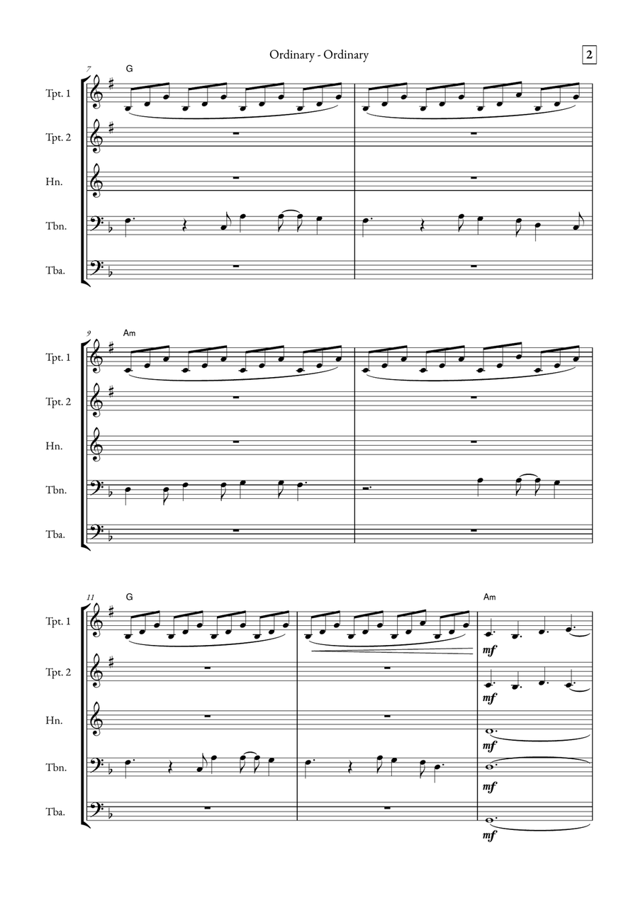 Ordinary Brass Quintet scores gallery preview page 2