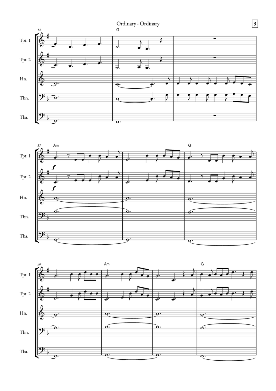 Ordinary Brass Quintet scores gallery preview page 3