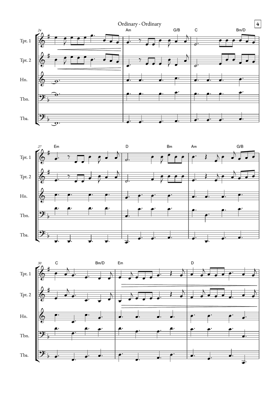 Ordinary Brass Quintet scores gallery preview page 4