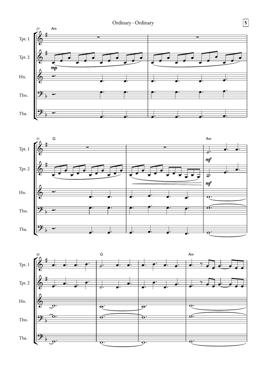 Ordinary Brass Quintet scores gallery preview page 5