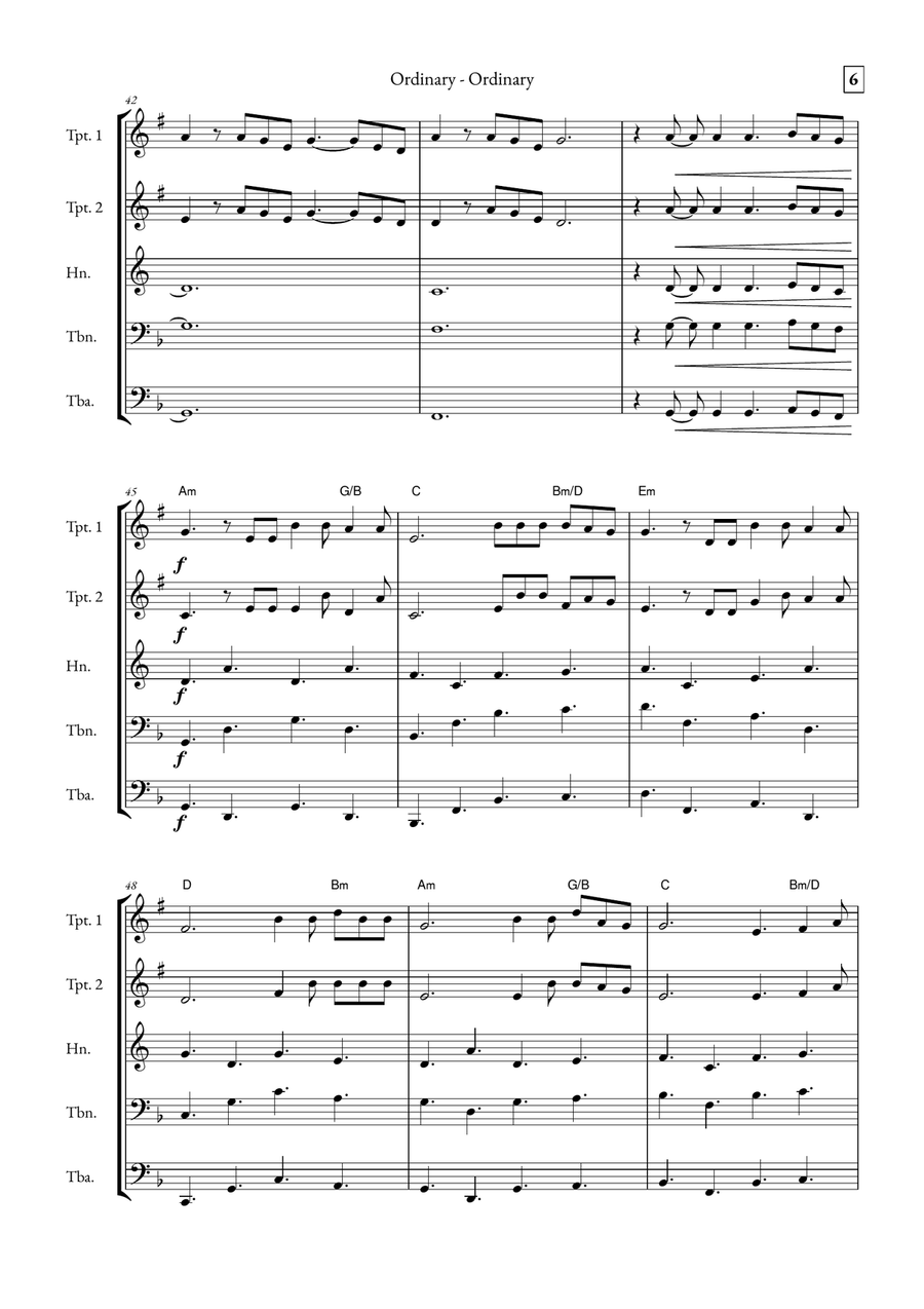 Ordinary Brass Quintet scores gallery preview page 6