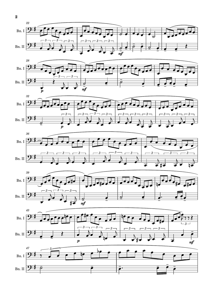 J. S. Bach - Jesu, Joy of Man´s Desiring. Bassoon Duet. Woodwind Duet scores gallery preview page 2