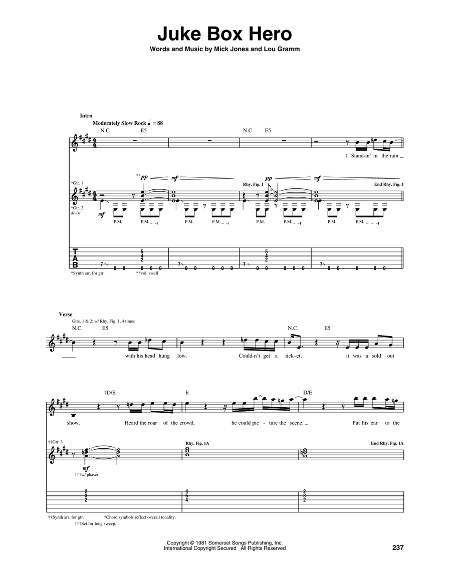 Juke Box Hero Juke Box Hero Acoustic Guitar scores gallery preview page 1