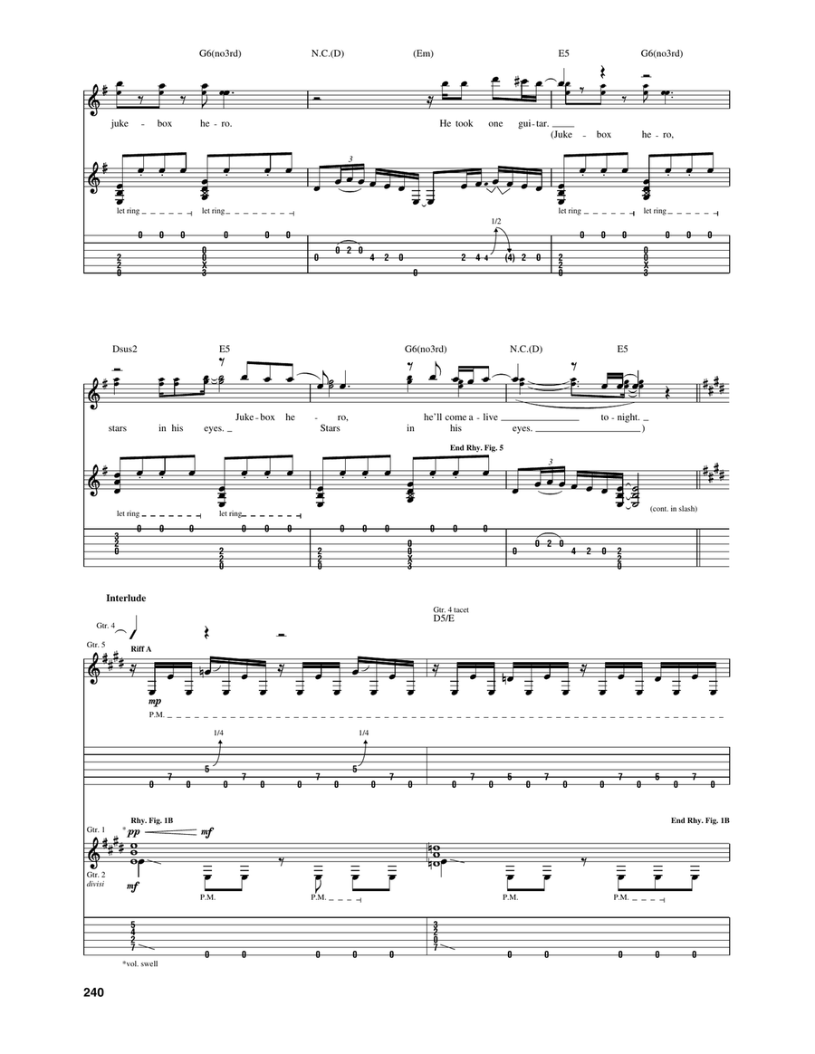 Juke Box Hero Juke Box Hero Acoustic Guitar scores gallery preview page 4