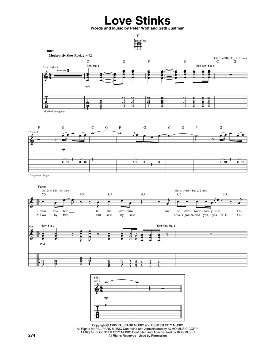 Love Stinks Love Stinks Acoustic Guitar scores gallery preview page 1