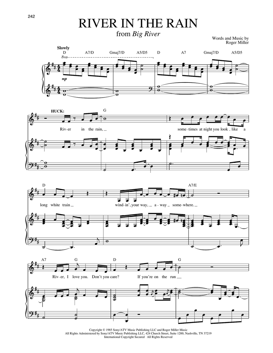 River In The Rain (from Big River) Low Voice scores gallery preview page 1