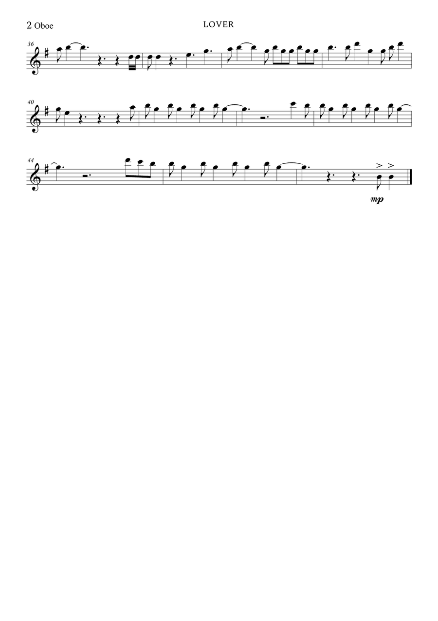 Lover Piano scores gallery preview page 2