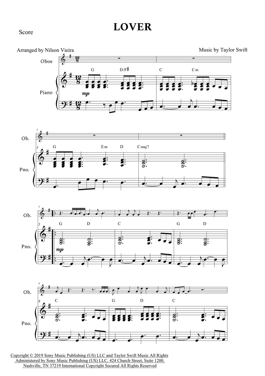 Lover Piano scores gallery preview page 3