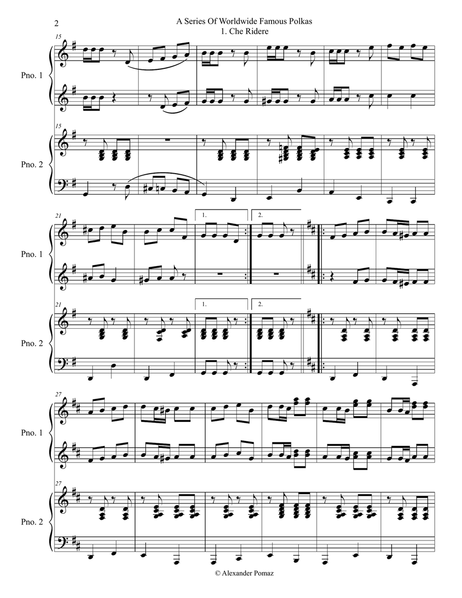 Che Ridere (Polka Brillante) 1 Piano, 4-Hands scores gallery preview page 2