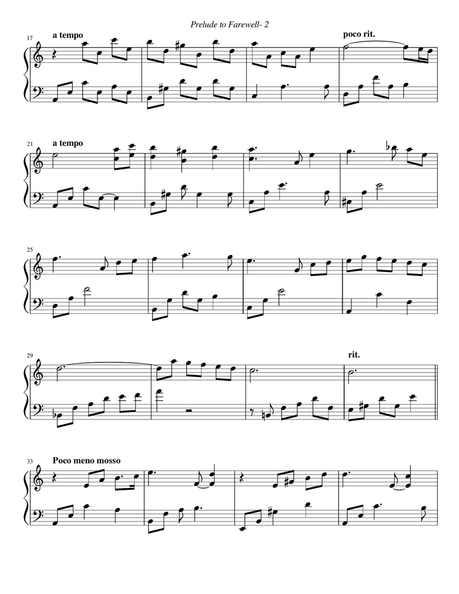 Prelude to Farewell Prelude to Farewell Piano Solo scores gallery preview page 2