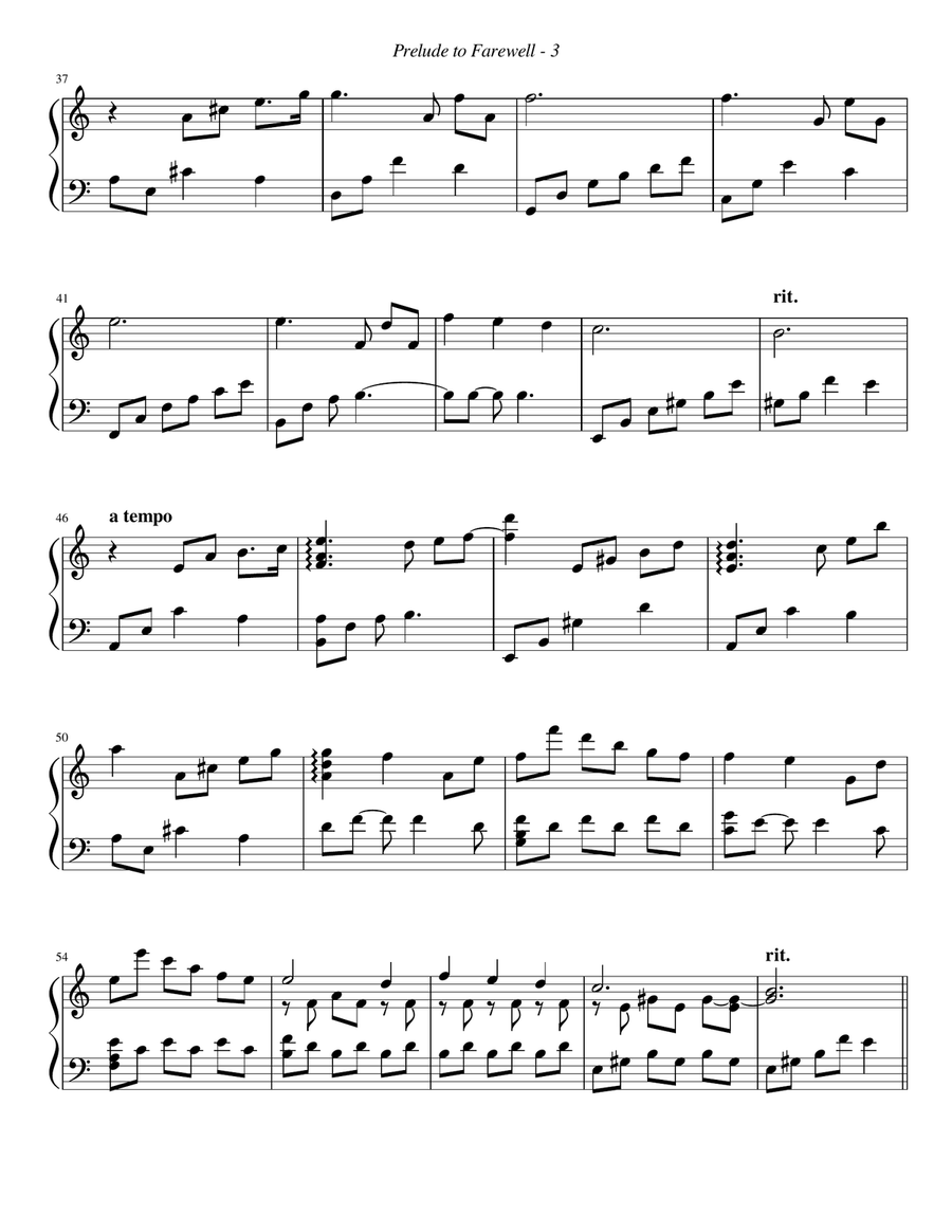 Prelude to Farewell Prelude to Farewell Piano Solo scores gallery preview page 3