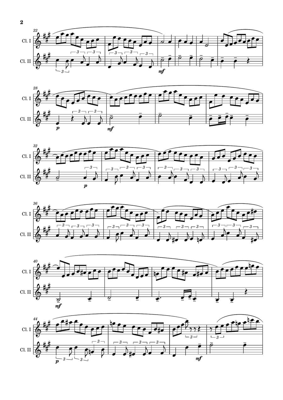 J. S. Bach - Jesu, Joy of Man´s Desiring. Clarinet Duet. Clarinet Duet scores gallery preview page 2