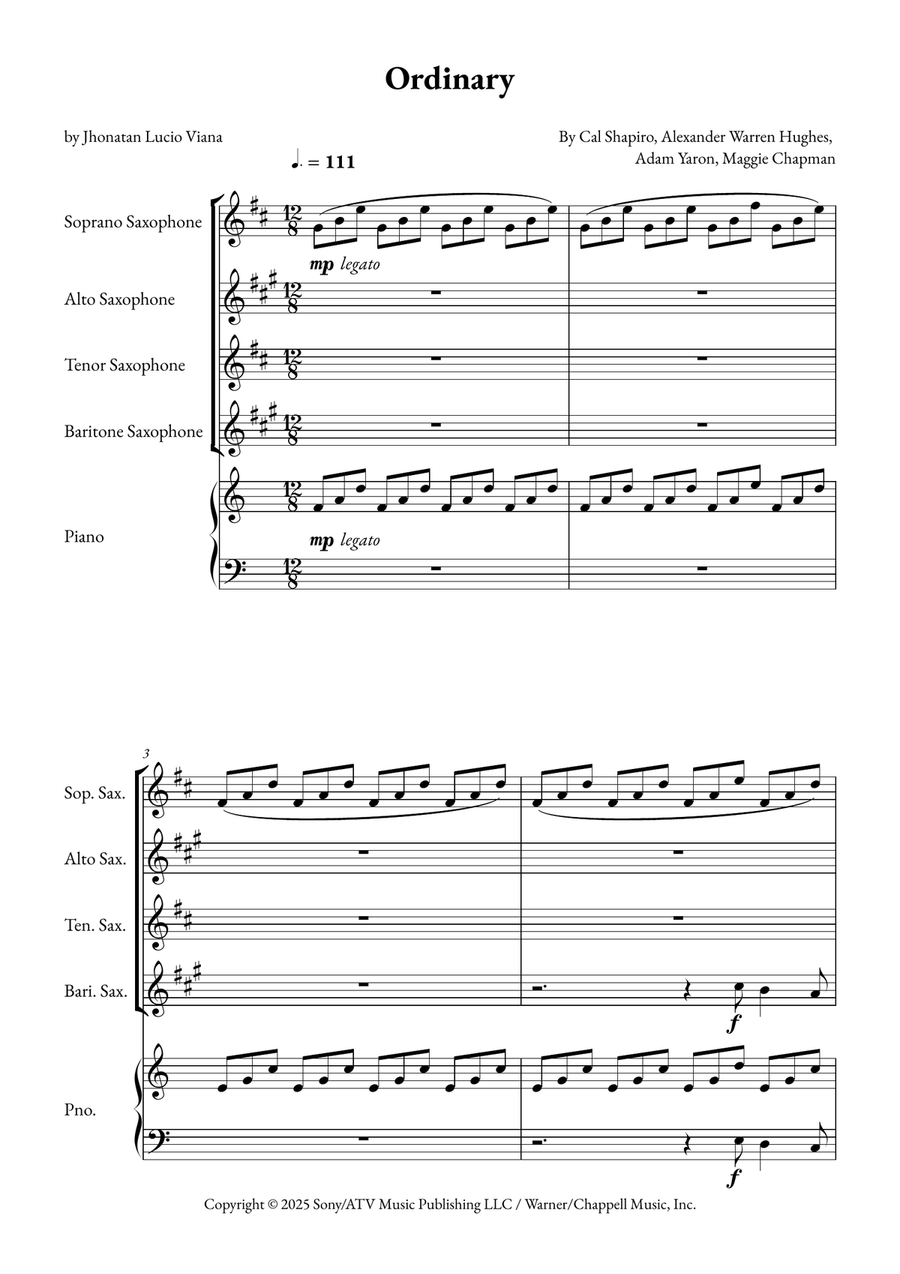 Ordinary Small Ensemble scores gallery preview page 1