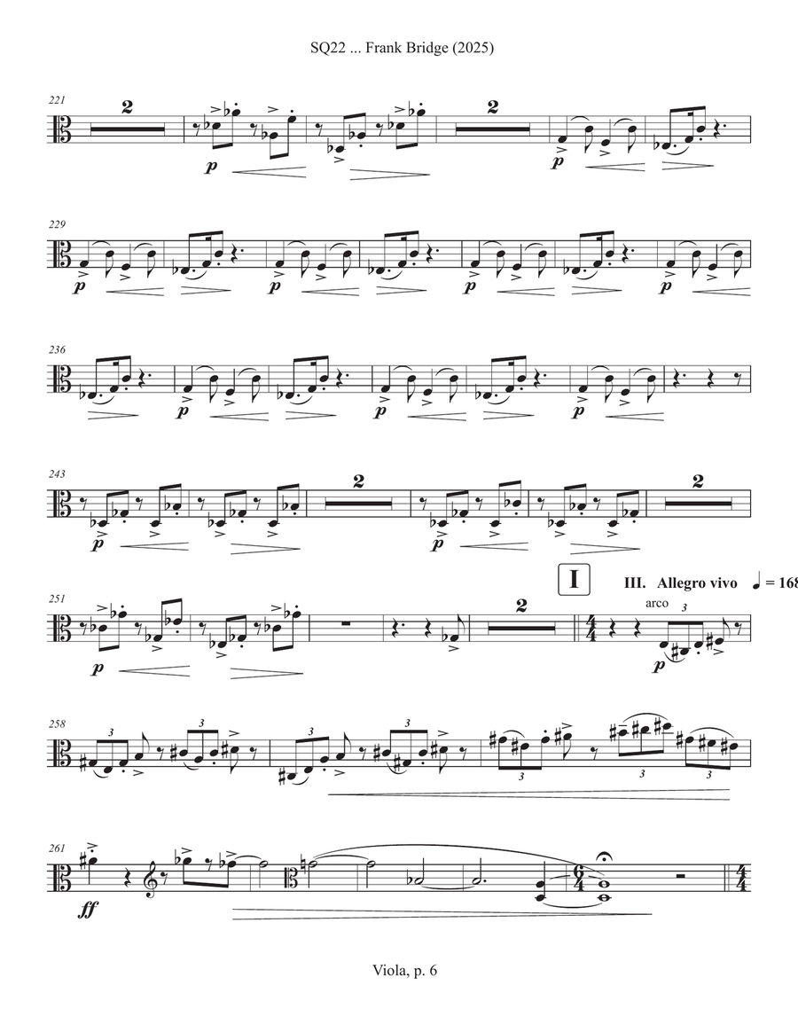 SQ22 ... Frank Bridge (2025) Chamber Music scores gallery preview page 6