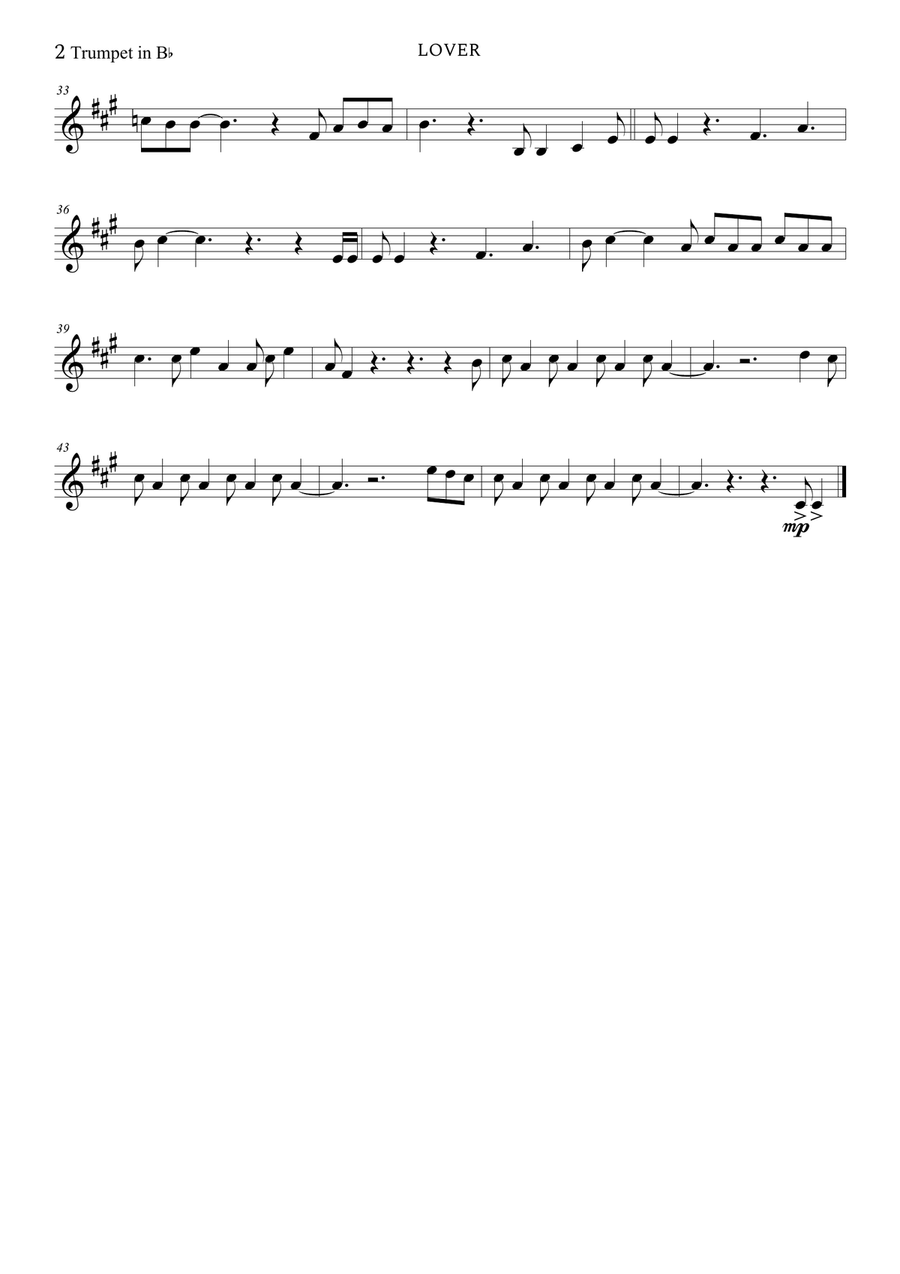Lover Trumpet Solo scores gallery preview page 2