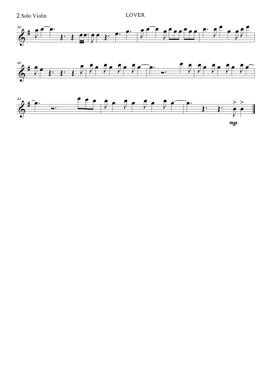 Lover Violin Solo scores gallery preview page 2