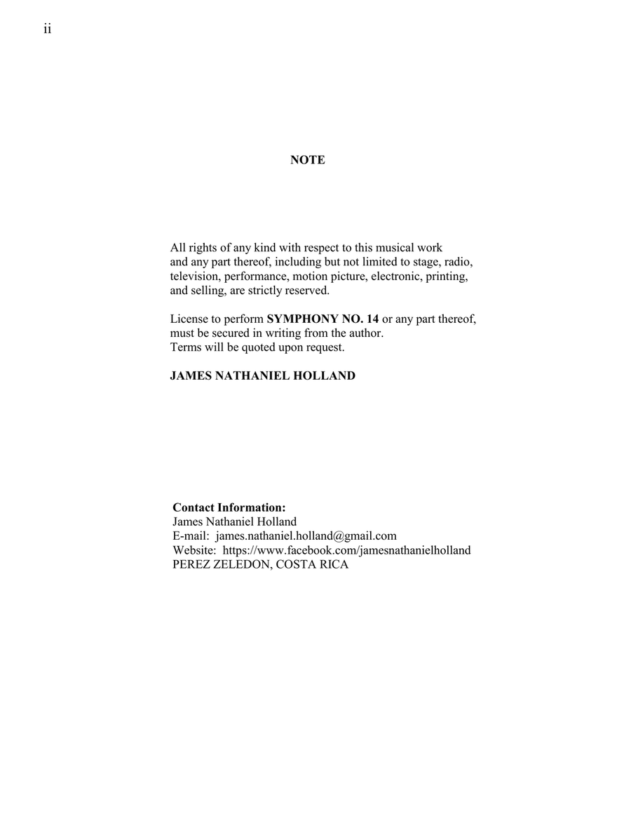 Symphony No. 14 Full Score Only - Score Only Chamber Music scores gallery preview page 2