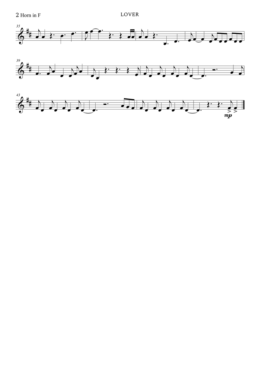 Lover Piano scores gallery preview page 2