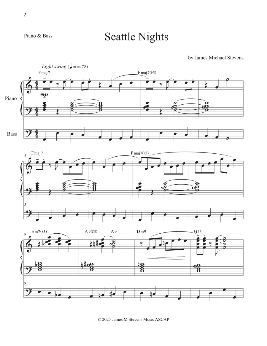 Seattle Nights - Piano Jazz Combo Jazz Ensemble scores gallery preview page 2