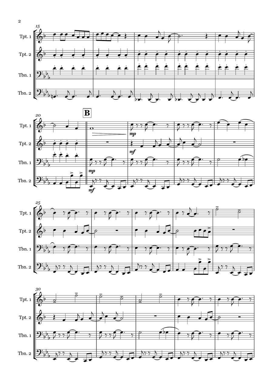 Underneath The Tree Underneath The Tree Brass Quartet scores gallery preview page 2