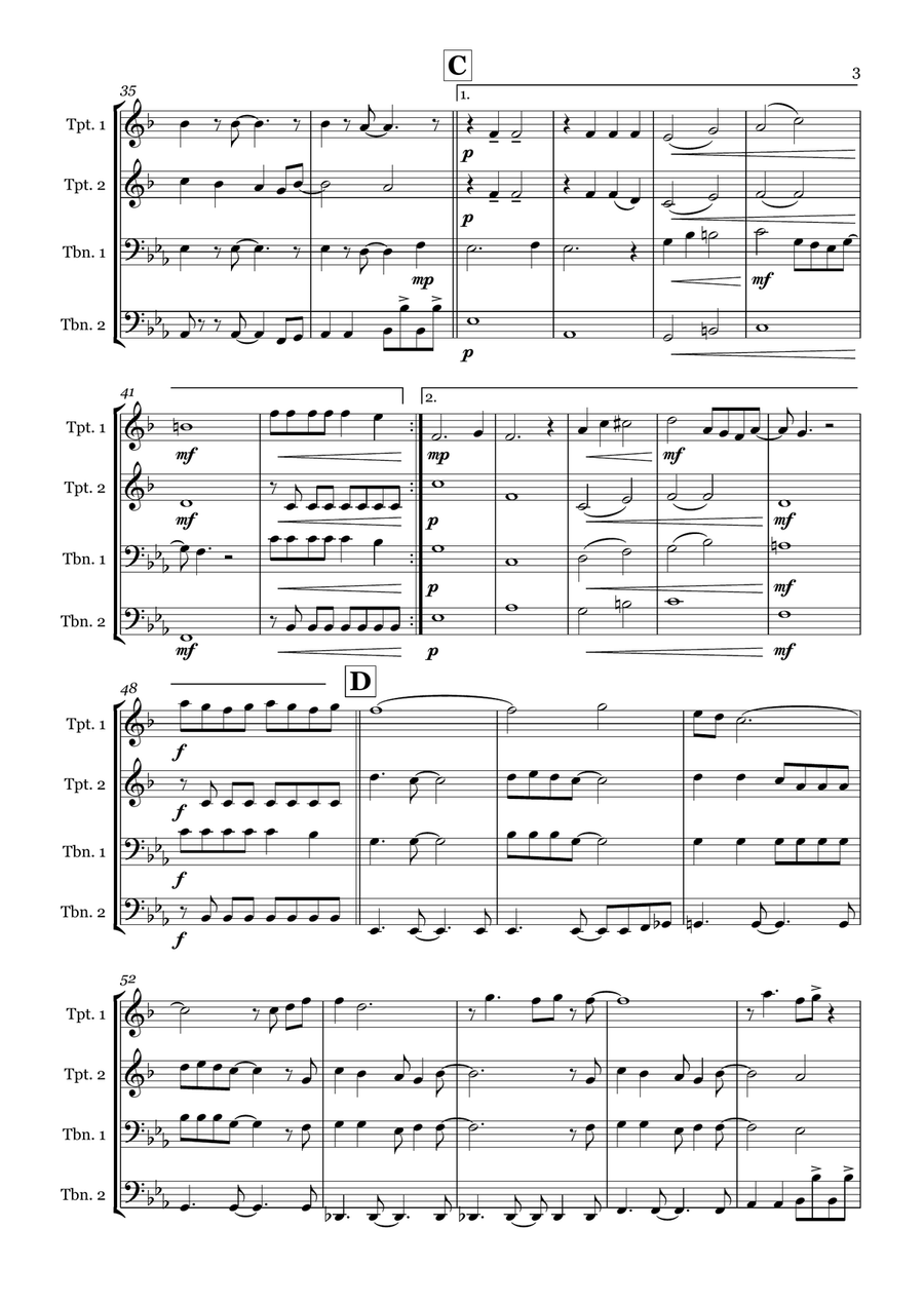 Underneath The Tree Underneath The Tree Brass Quartet scores gallery preview page 3