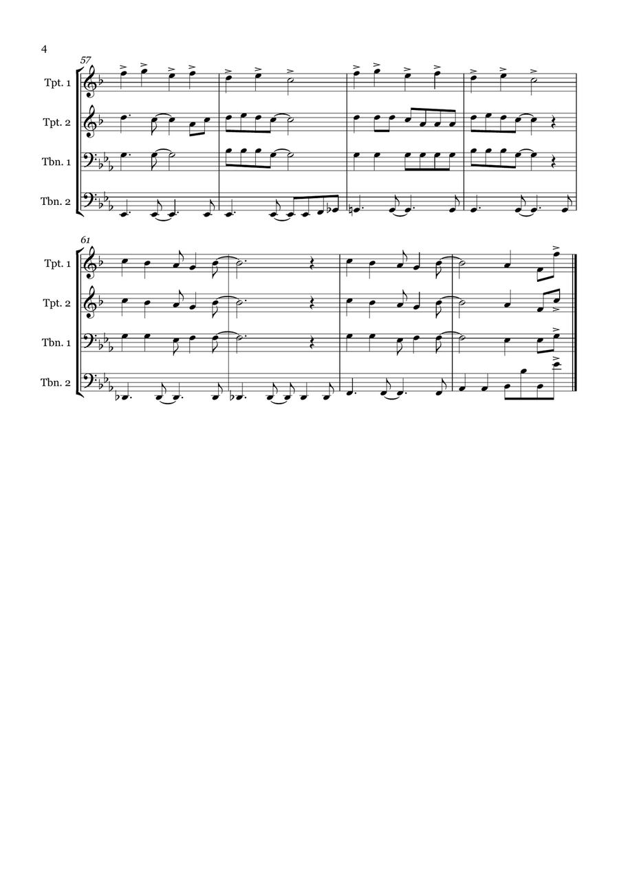 Underneath The Tree Underneath The Tree Brass Quartet scores gallery preview page 4