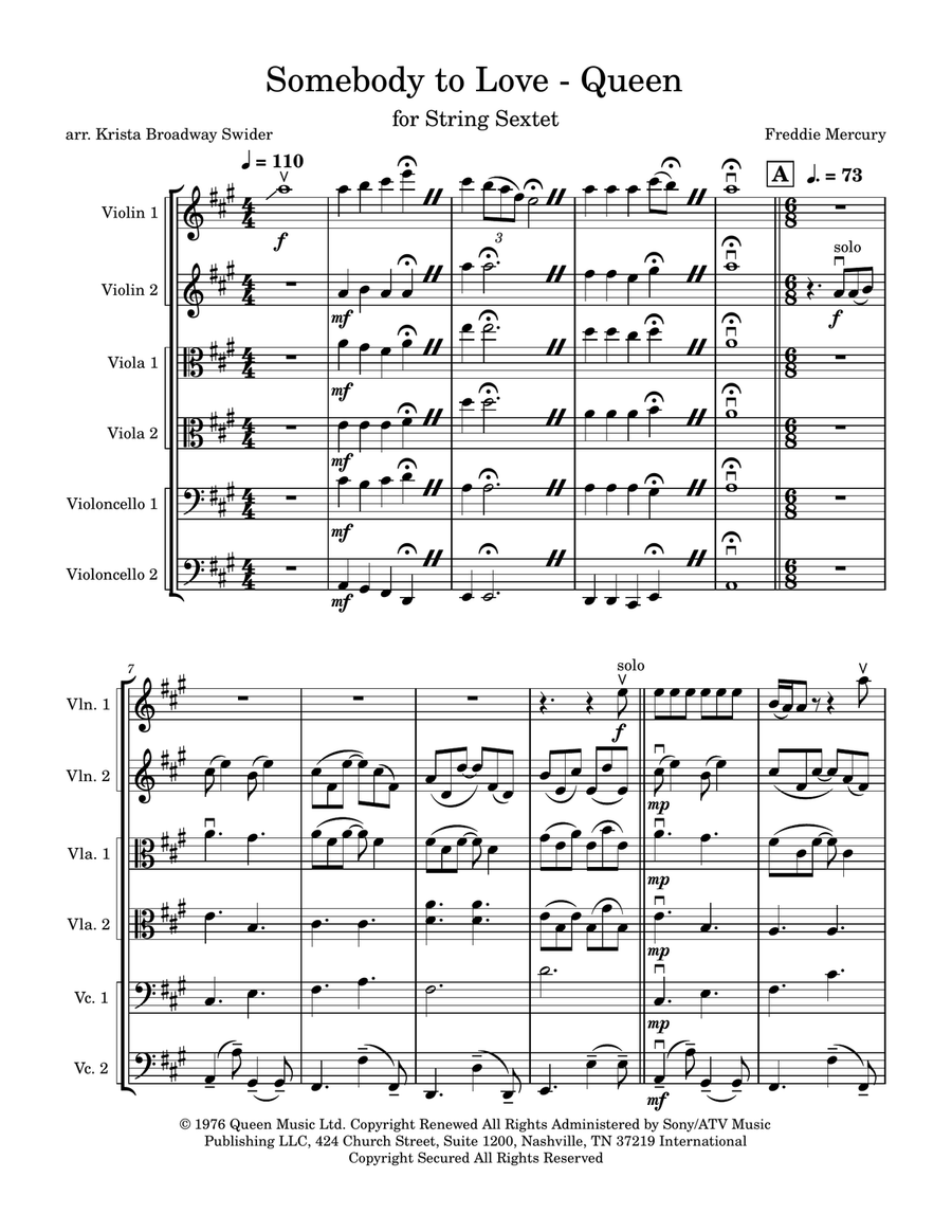 Somebody To Love Somebody To Love Small Ensemble scores gallery preview page 1